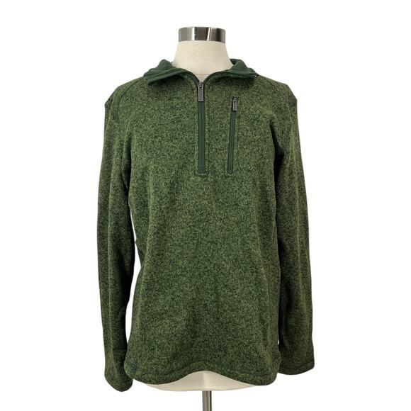 WOOLRICH Green Pullover Quarter Zip Sweater SZ MD - Picture 1 of 11